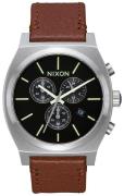 Nixon Herrklocka A11641037-00 The Time Teller Svart/Läder