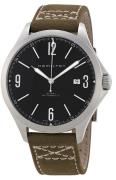 Hamilton Herrklocka H76665835 Khaki Aviation Svart/Läder Ø42 mm