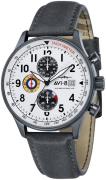 AVI-8 Herrklocka AV-4011-0B Hawker Hurricane Vit/Läder Ø42 mm