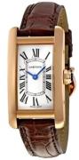 Cartier Damklocka W2607456 Tank Americaine Small Silverfärgad/Läder