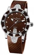 Ulysse Nardin Damklocka 8103-101E-3C-15 Ladies Diver Brun/Gummi Ø40