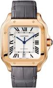 Cartier Herrklocka WGSA0019 Santos De Silverfärgad/Läder