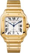 Cartier Herrklocka WGSA0029 Santos De Silverfärgad/18 karat gult guld