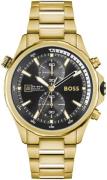 Hugo Boss Herrklocka 1513932 Globetrotter Svart/Gulguldtonat stål