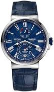 Ulysse Nardin Herrklocka 1133-210-E3 Marine Collection Blå/Läder