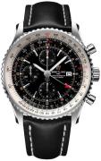 Breitling Herrklocka A24322121B2X1 Navitimer Gmt Svart/Läder Ø46 mm