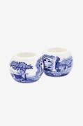 Spode - Värmeljushållare Blue Italian 6 cm x 7,5 cm, 2-pack - Blå - Lj...