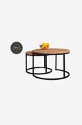 Wood Furniture - Runt soffbord i ek 2 i 1, Mango 75cm - Brun - Soffbor...