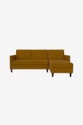 Dorel Home - Bäddsoffa 3-sits med schäslong Presley - Gul - Bäddsoffor...
