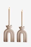 Zelected by Houze - Set/2 Ljusstake Giovanna beige - Beige - Ljusstaka...