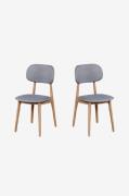 Wood Furniture - Matstol set om två Bari, ljusgrå - Brun - Stolar - Fr...