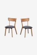 Wood Furniture - Matstol set om två Diana Soft, mörkgrå - Brun - Stola...