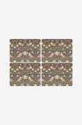 Pimpernel - Bordsunderlägg Morris & Co Strawberry Thief Brown 4-pack -...