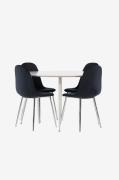 Venture Home - Plaza matbord med Polar matstol - Silver - Matgrupper -...