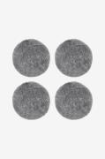 Skinnwille - Fårskinnsdyna rund Curly 4-pack - Grå - Sittkuddar & stol...