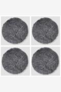 Skinnwille - Sittplätt rund Curly 4-pack - Grå - Sittkuddar & stolsdyn...