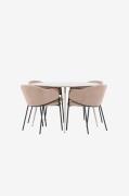 Venture Home - Plaza matbord med Evelina matstol - Beige - Matgrupper ...