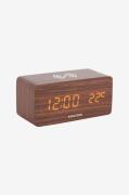 Karlsson - Väckarklocka Block W. Phone Charger LED - Brun - Väggklocko...