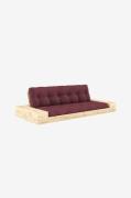 Karup - Base Bäddsoffa m. 2 sidolådor Tre sittplatser - Röd - Bäddsoff...