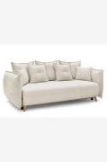 Hanah Home - 3-sits bäddsoffa Puffy - Vit - 3-sits soffor - Från Homer...