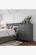 CosmoLiving by Cosmopolitan - Byrå med fyra lådor Westerleigh - Grå - ...