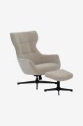 Nordic Furniture Group - Fåtölj med pall Weston - Beige - Fåtöljer - F...