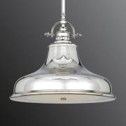 QUOIZEL Hänglampa Emery, 1 lampa silver Ø 34,3 cm