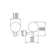 Albert Leuchten Utomhusvägglampa, klot, plast, Ø 35 cm, svart