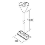 Ivela LKM upphängningssystem, fast 100 cm, platta 6 cm