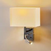 Nowodvorski Lighting Hotel LED-vägglampa, vit, textil, 2-ljus, LED-läs...