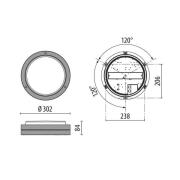 Performance in Lighting LED-vägglampa Bliz Round 30 30 W 3 000 K antra...