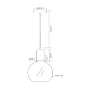 Lucide Julius hängande lampa, enkel ljuskälla, rökgrå, Ø 40 cm