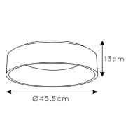Lucide Talowe LED-taklampa, vit, Ø 45 cm