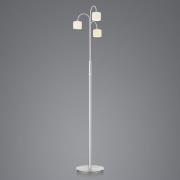 HELL Mila LED-golvlampa, nickel/opalglas, tre lampor