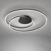 FISCHER & HONSEL LED-taklampa HOLY, svart, Ø 49 cm, fjärrkontroll, CCT