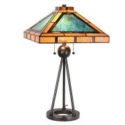 Clayre&Eef Bordslampa 5LL-6164, Tiffanydesign grön/brun