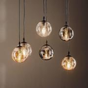 EMIBIG LIGHTING Hänglampa Glassy, 6 lampor, grafit/amber/klar, glas, 7...