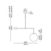 Luceplan Malamata hängande lampa mässing, 119 cm