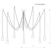 Nowodvorski Lighting Hänglampa Spider i vitt, 7 lampor