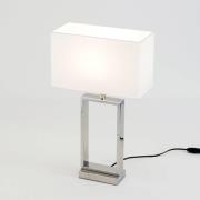 Holländer Bordslampa Sprazzo, fot silver, tygskärm vit