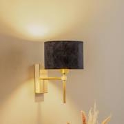 Euluna Vägglampa Adin, svart/mässing, 1 lampa