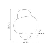 MARKET SET vägglampa Screen 70's, 76 cm, björk/curry, textil