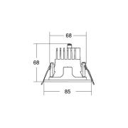 BRUMBERG Apollo Micro facetterad, rund, DALI, 4000 K silver