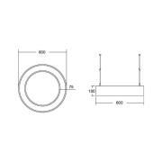 BRUMBERG Biro Circle Ring10 direkt Ø 60 cm DALI vit 830