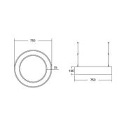 BRUMBERG Biro Circle Ring direkt 75 cm 50 W på/av vit 840