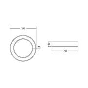 BRUMBERG Biro Circle Ring Tak 75 cm 50W tänd/släck svart 830