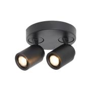 Freelight Razza takspotlight, svart, Ø 26,5 cm, 2-ljus, metall