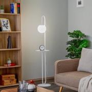 EMIBIG LIGHTING Golvlampa Bari, vit, metall, glas