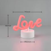 Reality Leuchten Amor LED-bordslampa, vit, plast, batteri, USB