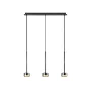 Mantra Iluminación Hänglampa Tonic, svart/krom, balk, 3 lampor, metall...